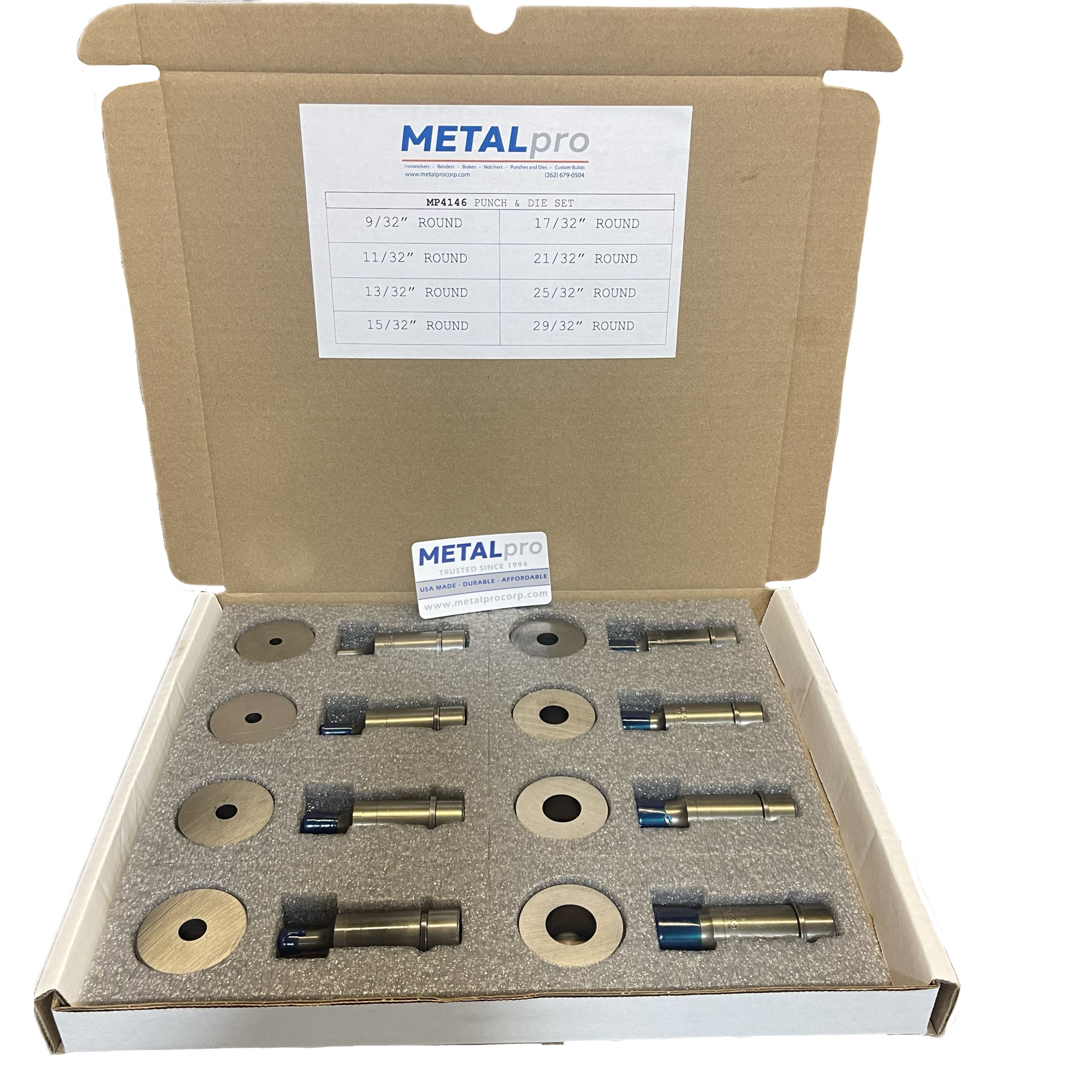 METALpro 8-Pc. Round Punch & Die Set, Model# MP4146